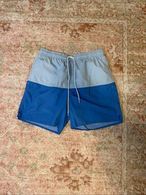 St. John's Bay Two-Tone Light Blue & Royal Blue Swim Trunks